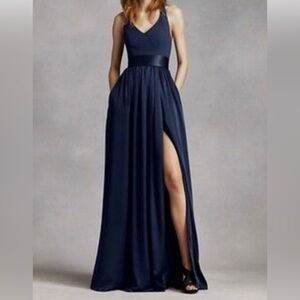 White by Vera Wang navy blue dress